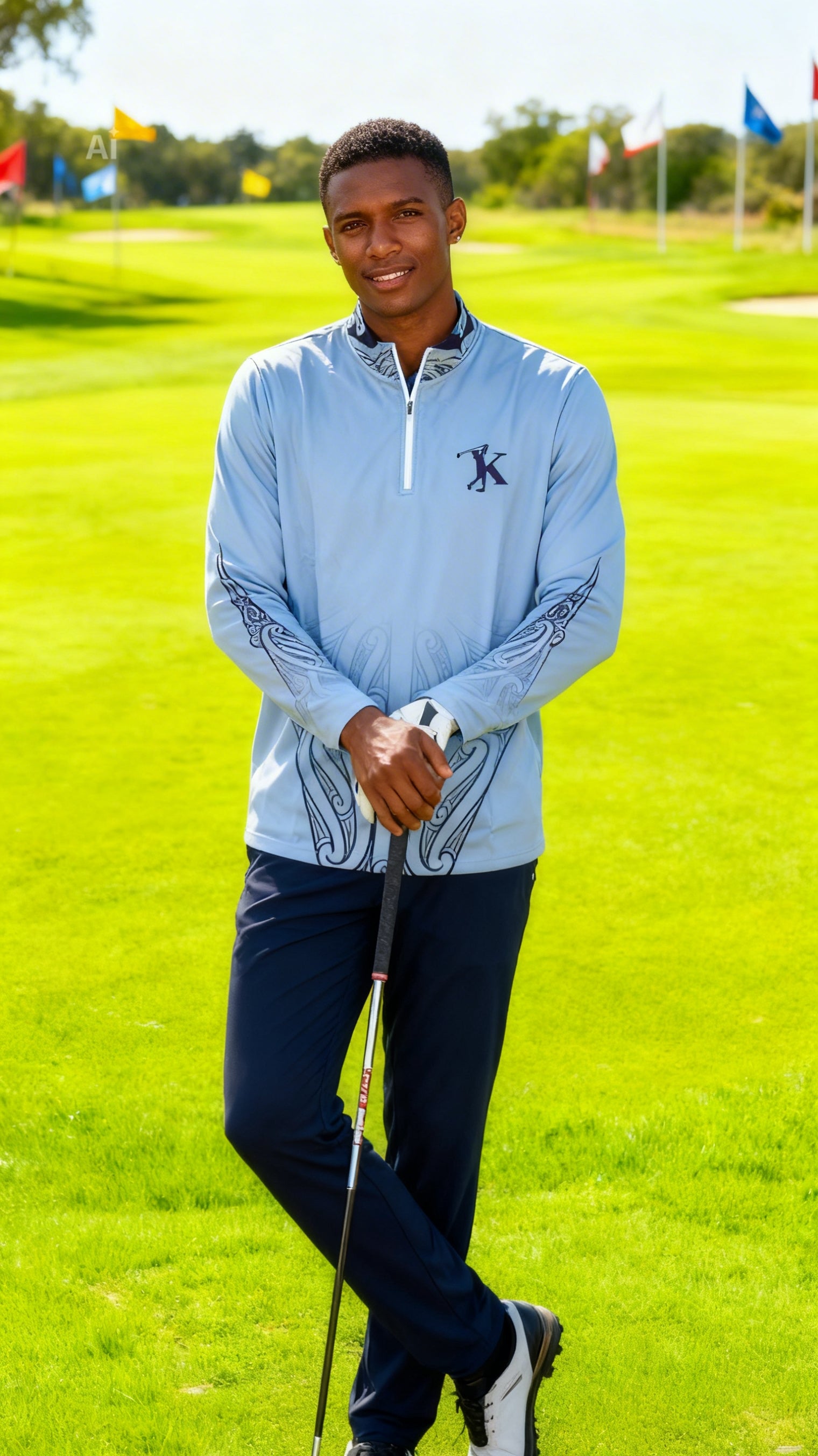 Koru Performance Quarter-Zip – Steel Blue