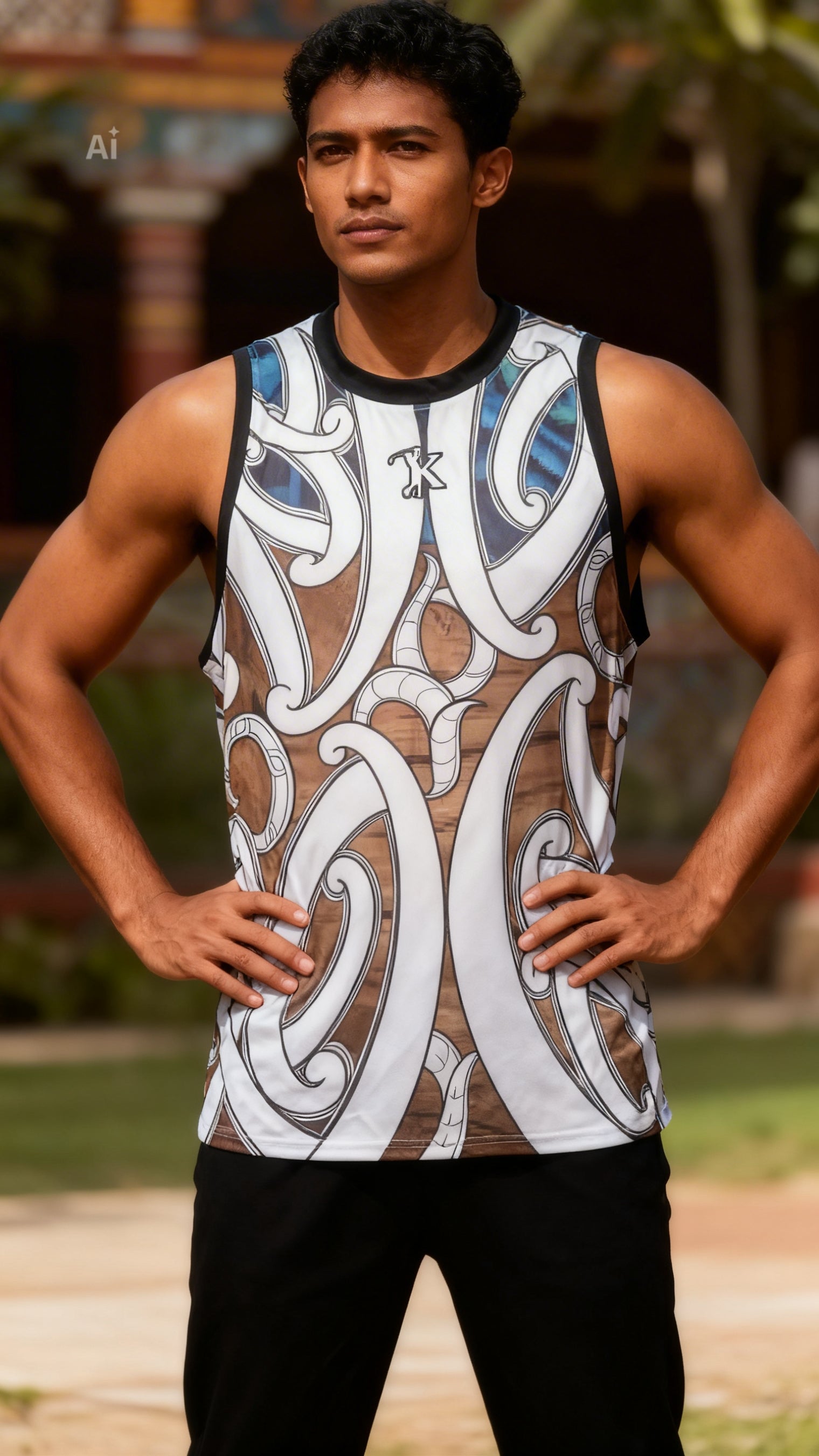 Paua/Wood singlet.