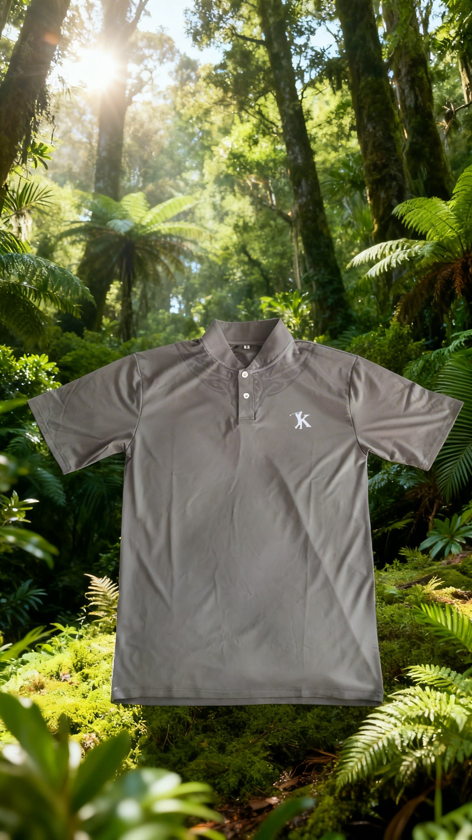 Ngahere slim fit Performance Polo – Stone