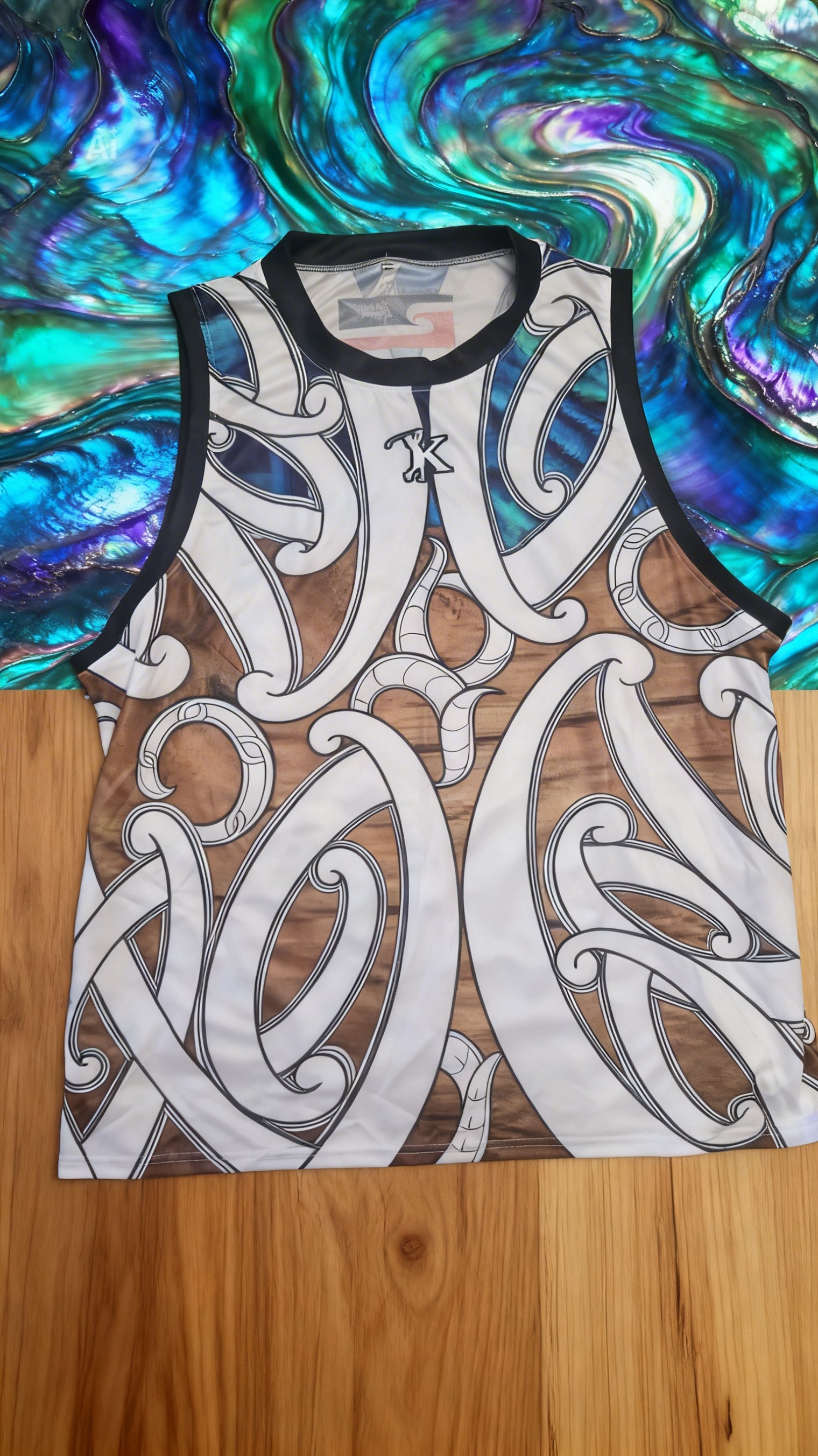 Paua/Wood singlet.